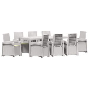 vidaXL Tuin eettafelset 9 st Wit en cr&egrave;mekleurig PP