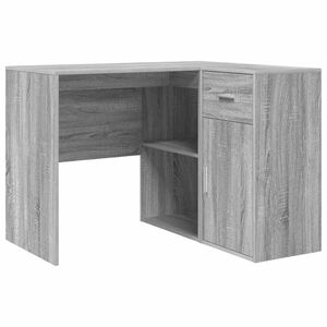vidaXL Hoekbureau met lade Grijs Sonoma 102 x 88 x 75 cm