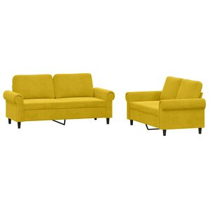 vidaXL 2-delige Loungeset met kussens fluweel geel