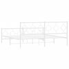 vidaXL Bedframe met hoofd- en voeteneinde metaal wit 183x213 cm