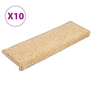 vidaXL Trapmatten 10 st 65x21x4 cm crème met rechthoekige rand