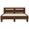 vidaXL Bedframe met hoofdeinde bewerkt hout bruineikenkleur 140x200 cm