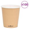 vidaXL 100 st Koffiebekers 200 ml papier bruin