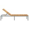vidaXL Ligbed 1-persoon Grijs 200 x 55 x 35cm Massief acaciahout