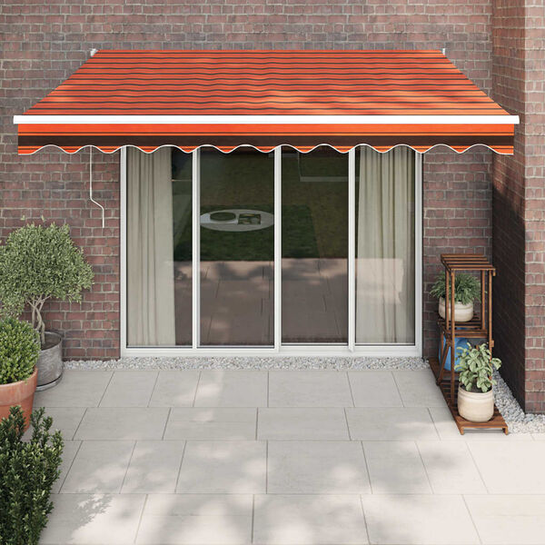 vidaXL Luifel uittrekbaar 3x2,5 m stof en aluminium oranje en bruin