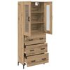 vidaXL Hoge kast met lade 2 pcs Artisan Eiken Bewerkt hout