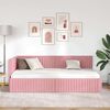 vidaXL Hoekbedframe met hoofdeinde Roze 100 cm x 200 cm Fluweel