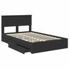 vidaXL Opslag bed met hoofdeinde Zwart 135 x 190 cm Bewerkt hout