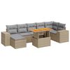 vidaXL 8-delige Loungeset met kussens poly rattan beige