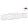 vidaXL Schanskorven 5 st gewelfd 400x50x60/80 cm gegalvaniseerd ijzer