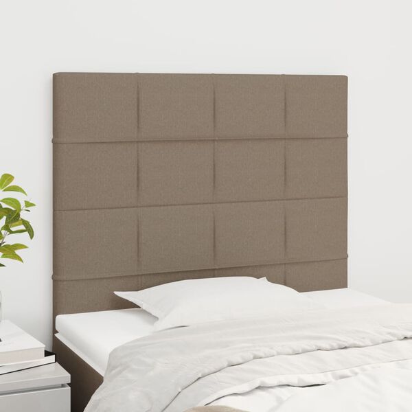vidaXL Hoofdbord taupe 80x5x118/128 cm Stof