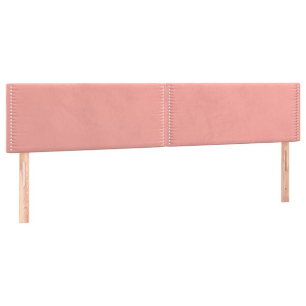 vidaXL Hoofdborden 200x5x78/88 cm fluweel roze