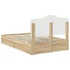vidaXL Opslag bed met lade Sonoma Eiken 120 x 200 cm Bewerkt hout