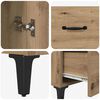 vidaXL Dressoir met lade Artisan Eiken 69,5 x 34 x 90 cm Bewerkt hout