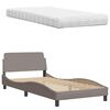 vidaXL Bed met matras "Hanko" stof taupe 100x200 cm