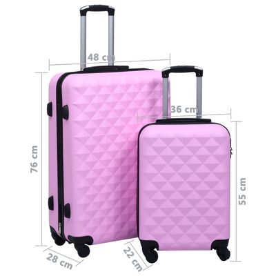 vidaXL 2-delige Harde kofferset ABS roze