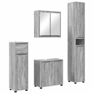 vidaXL Badkamermeubelset 4 st Grijs Sonoma Bewerkt hout