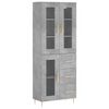 vidaXL Hoge kast 69,5x34x180 cm bewerkt hout betongrijs