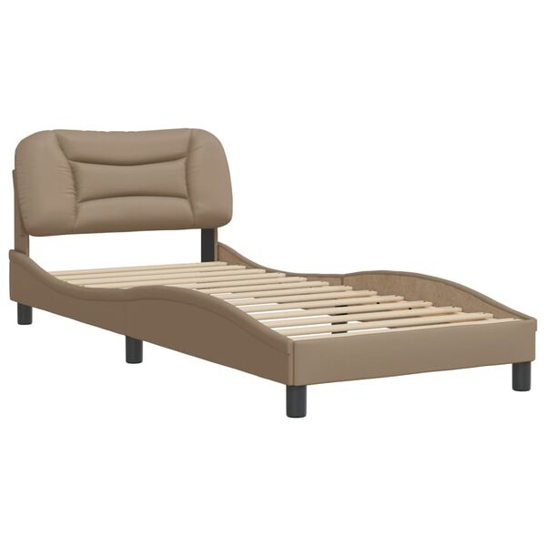 vidaXL Bedframe zonder matras "Hvar" kunstleer cappucinnokleurig 90x190 cm