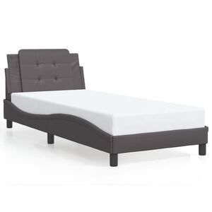 vidaXL Bedframe zonder matras "Zadar" kunstleer grijs 80x200 cm