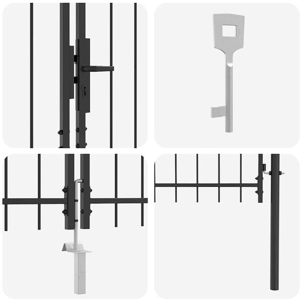 vidaXL Tuinpoort Zwart 150 x 500 cm