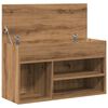 vidaXL Schoenenbankje 80x30x45 cm bewerkt hout artisanaal eikenkleur