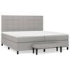 vidaXL Boxspring met matras stof lichtgrijs 200x200 cm