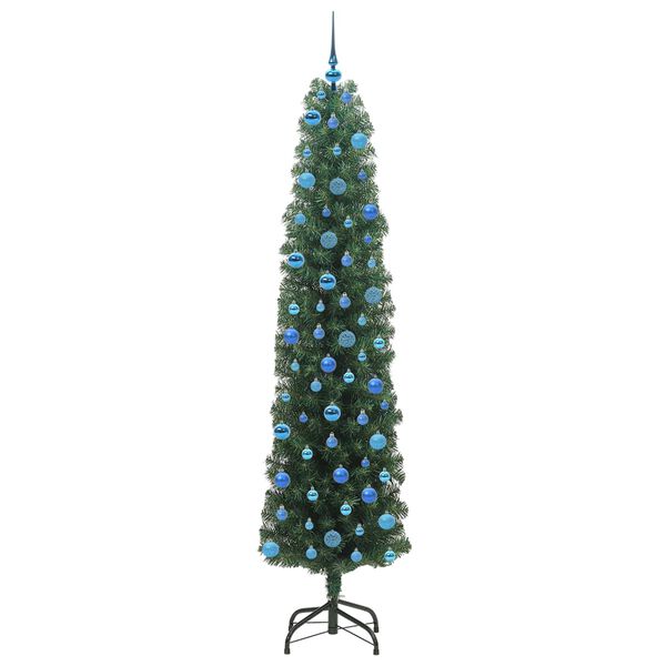 vidaXL Kunstkerstboom Groen 240 cm PVC en Staal en Kunststof