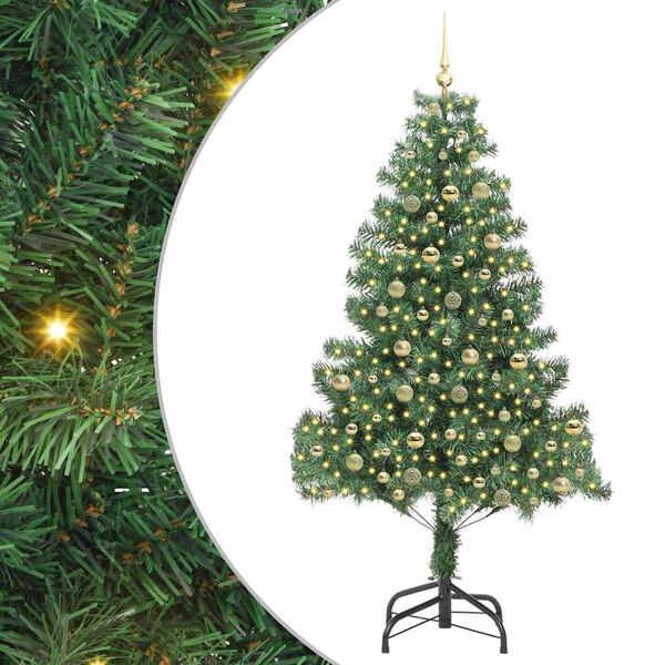 vidaXL Kerstboom met 300 LED met standaard Groen 210 cm PVC