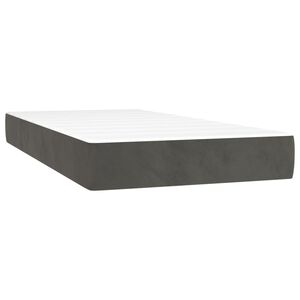 vidaXL Pocketveringmatras medium 90x200x20 cm fluweel donkergrijs