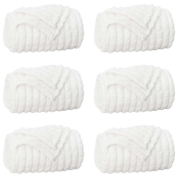 vidaXL Kleden 6 pcs Wit 200 x 150 cm Fleece