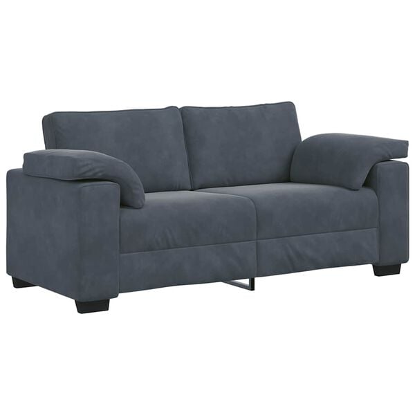 vidaXL Loveseat bank 180x77x82 cm fluweel donkergrijs