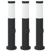 vidaXL Bolderverlichting met stopcontact 3 stuks 50 cm roestvrij staal IP44