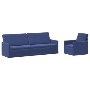 vidaXL Bankstel 2 pcs Politieblauw fluweel