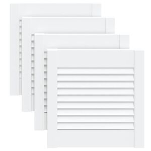 vidaXL Kastdeuren met lamellen 4 st 39,5x39,4 cm grenenhout wit
