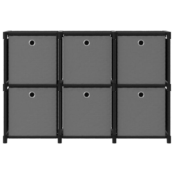 vidaXL Kast met 6 vakken met boxen 103x30x72,5 cm stof zwart