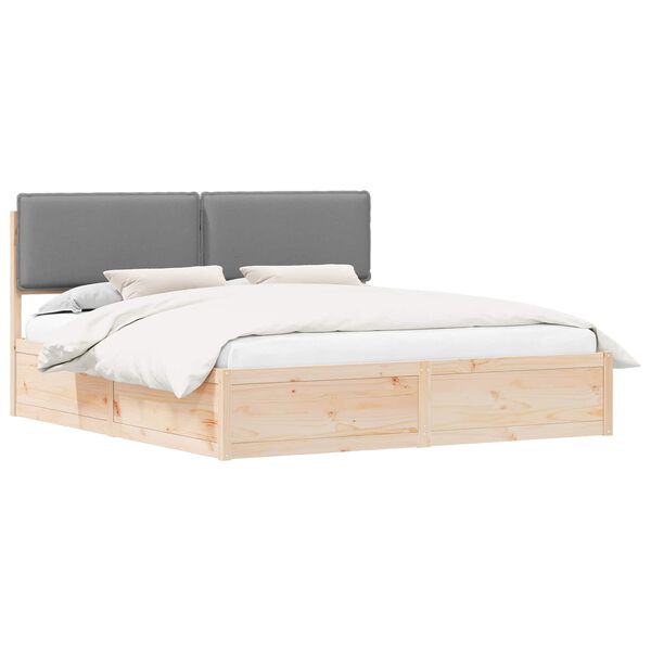 vidaXL Bedframe met Gevoerd Hoofdgedeelte Lichtgrijs 180 x 200 cm