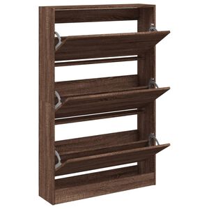vidaXL Schoenenkast 80x21x125,5 cm bewerkt hout bruin eikenkleur
