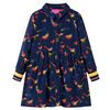 vidaXL Kinderjurk met lange mouwen 104 marineblauw