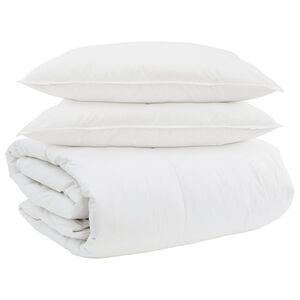 vidaXL Dekbed Set met kussen 3 st Wit Donsveertjes