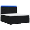 vidaXL LED Boxspring Bed met Matras Zwart 180 x 200 cm Stof