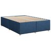 vidaXL Boxspring met matras stof blauw 160x200 cm