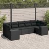 vidaXL 7-delige Loungeset met kussens poly rattan zwart