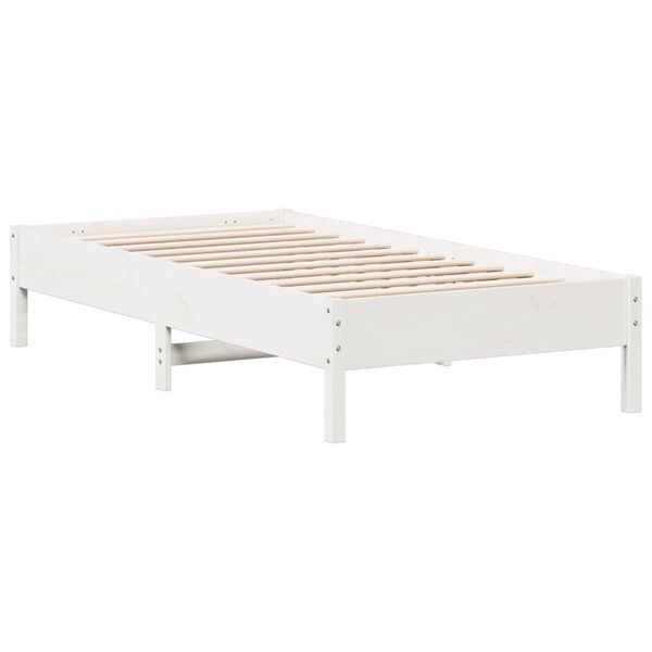 vidaXL Bedframe zonder matras massief grenenhout wit 75x190 cm
