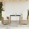 vidaXL 5-delige Bistroset met kussens poly rattan beige