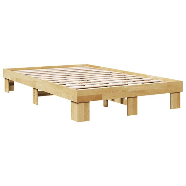 vidaXL Bedframe zonder matras 120x200 cm massief hout eiken