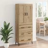 vidaXL Hoge kast met lade 2 pcs Artisan Eiken Bewerkt hout