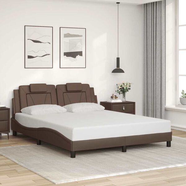 vidaXL Bedframe "Viana" zonder matras kunstleer bruin 160x200 cm