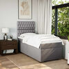 vidaXL Boxspring met matras stof taupe 80x200 cm