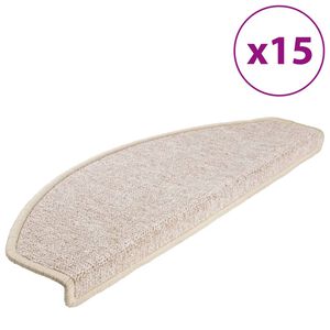 vidaXL Trapmatten 15 st 65x24x4 cm Taupe Halfrond Groot